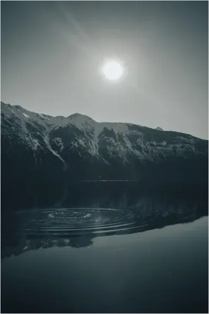 Detail Lake Reflection Mountains Sunrise Number 3