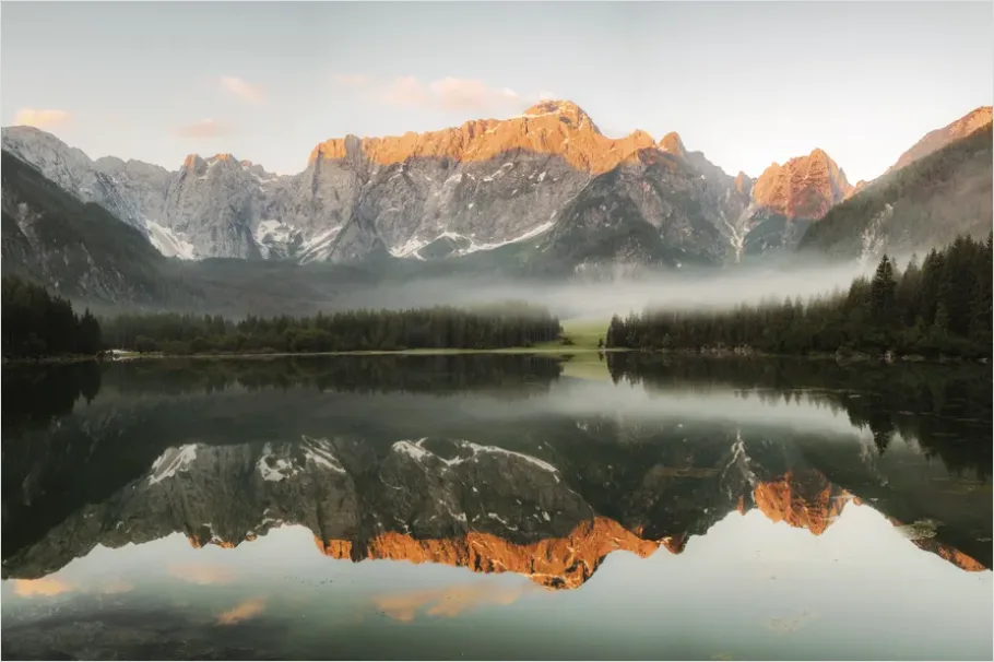 Detail Lake Reflection Mountains Sunrise Number 5