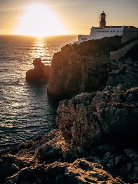 Detail Lighthouse On Cliff Sunset Photo Number 6
