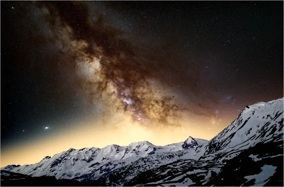 Detail Milky Way Over Mountains Photo Number 8