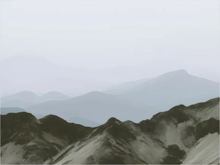 Detail Minimalist Mountain Landscape Fog Number 3