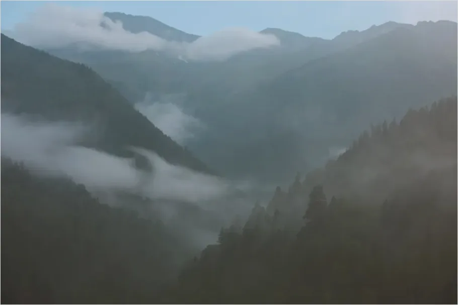 Detail Misty Mountain Valley Landscape Number 4