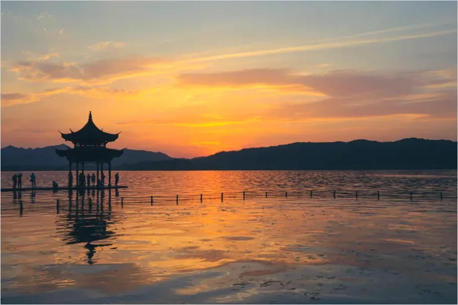 Detail Pagoda Silhouette Sunset Photo Number 5