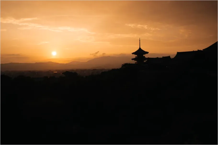 Detail Pagoda Silhouette Sunset Photo Number 6
