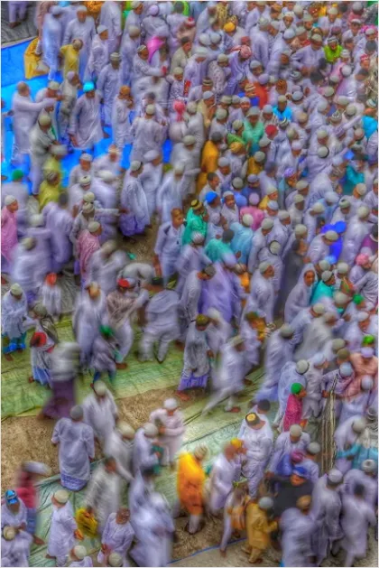 Detail Pilgrimage Crowd Walking Long Exposure Number 8