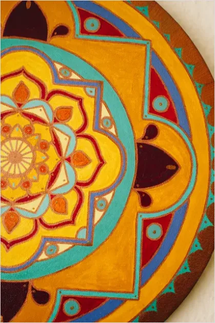 Detail Sacred Geometry Mandala Pattern Background Number 9