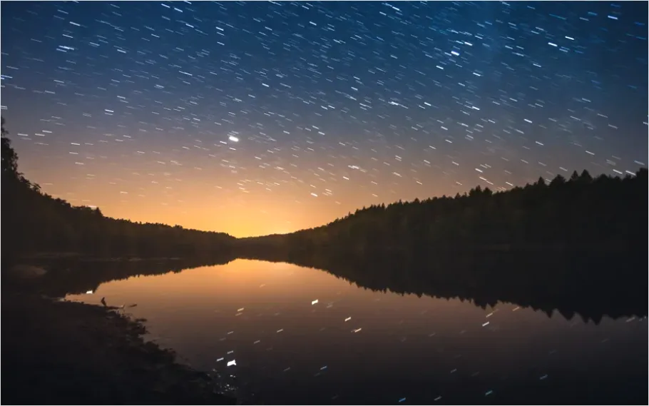 Detail Starry Night Landscape Long Exposure Number 3