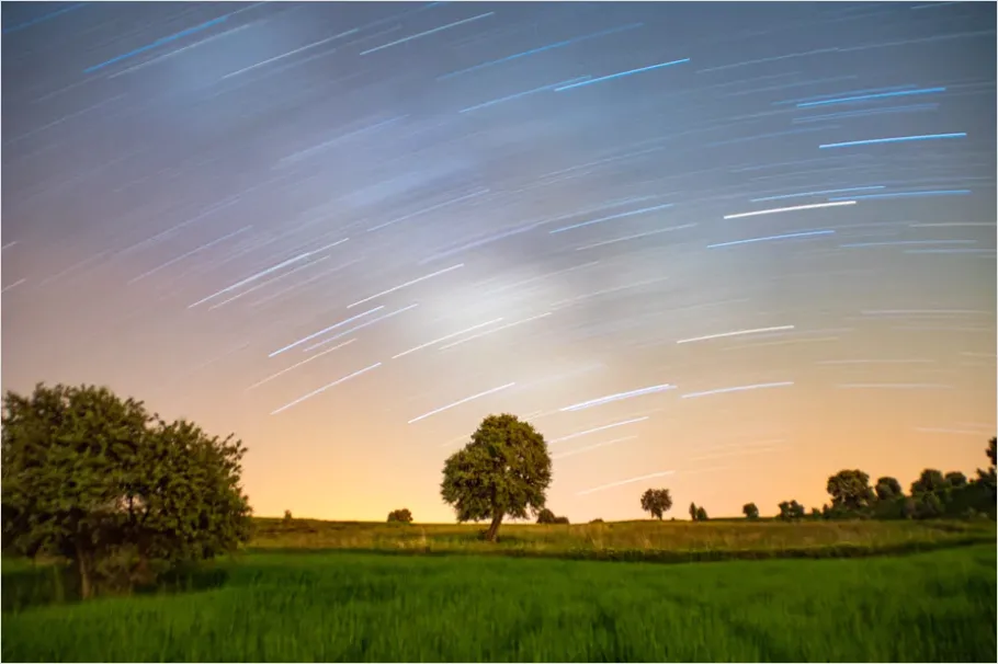 Detail Starry Night Landscape Long Exposure Number 5