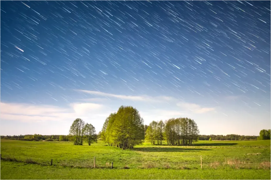 Detail Starry Night Landscape Long Exposure Number 6