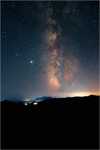 Detail Starry Night Landscape Long Exposure Number 7