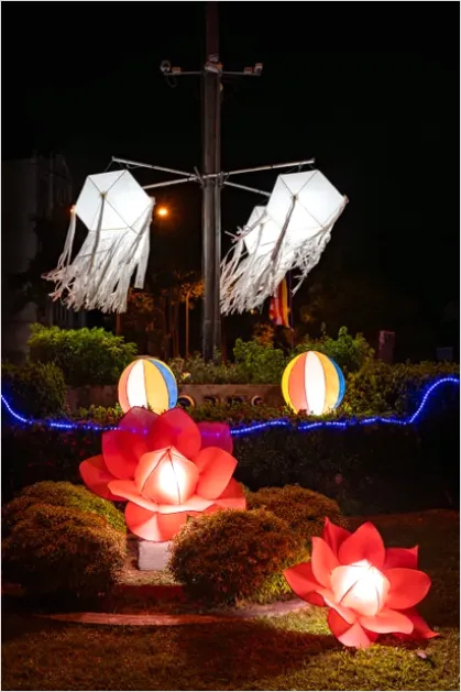 Detail Vesak Lanterns Buddhist Festival Night Number 2