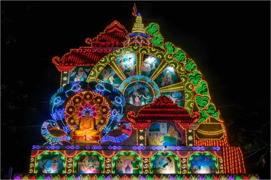 Detail Vesak Lanterns Buddhist Festival Night Number 3