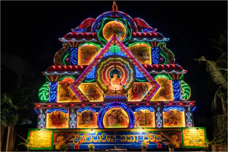 Detail Vesak Lanterns Buddhist Festival Night Number 4