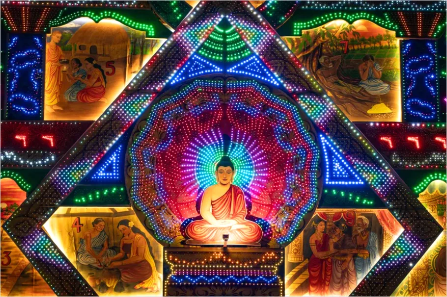 Detail Vesak Lanterns Buddhist Festival Night Number 5