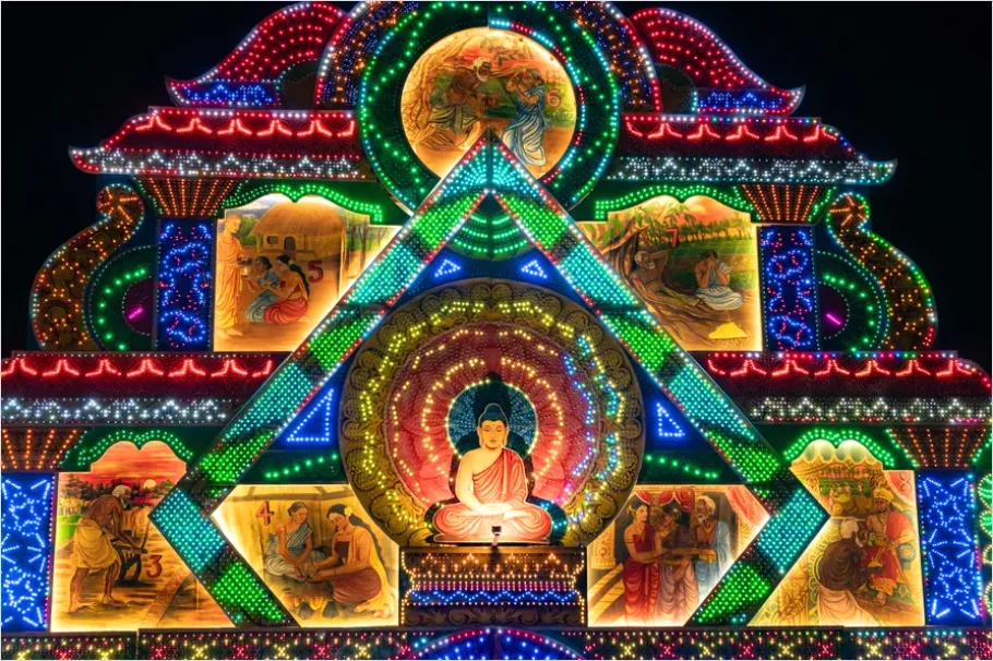 Detail Vesak Lanterns Buddhist Festival Night Number 6