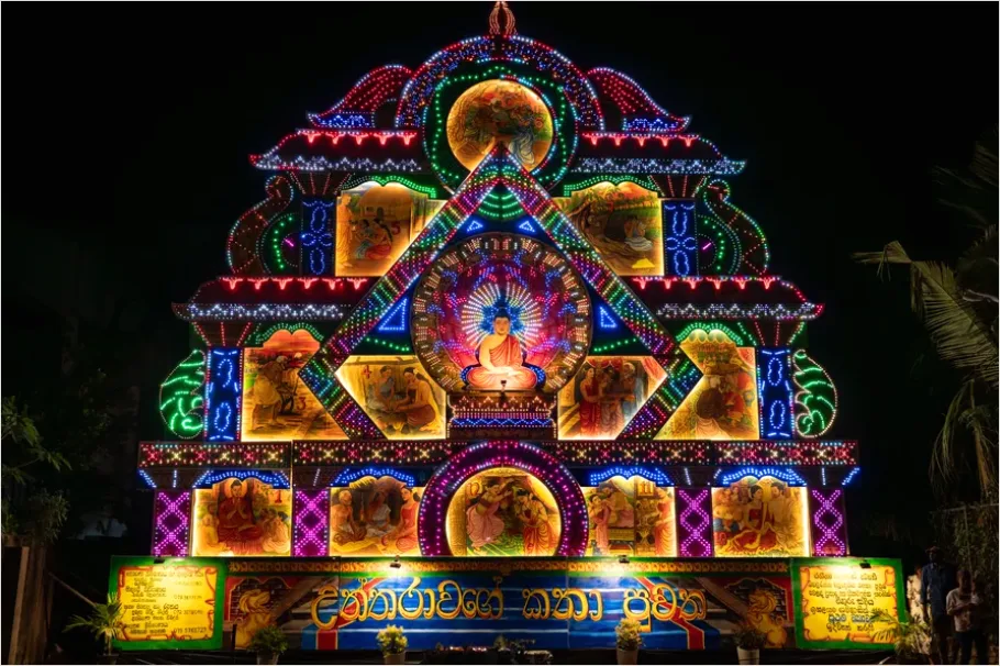 Detail Vesak Lanterns Buddhist Festival Night Number 7