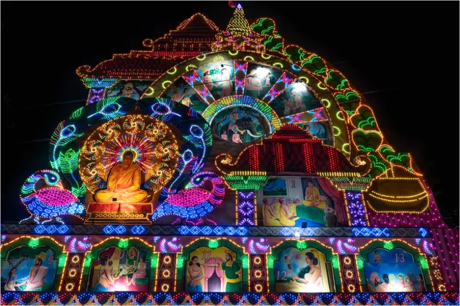 Detail Vesak Lanterns Buddhist Festival Night Number 9