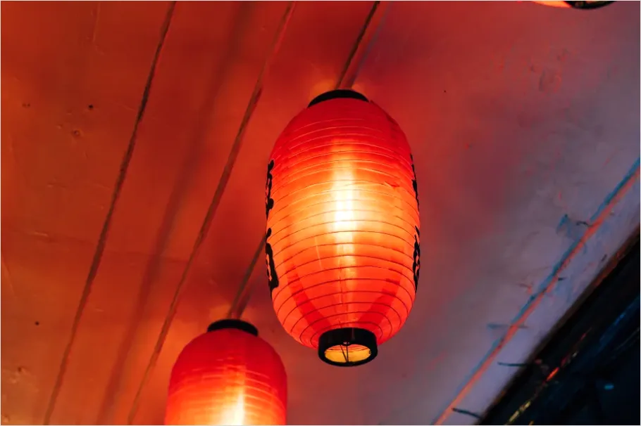 Detail Vintage Japanese Paper Lamp Shades Number 2
