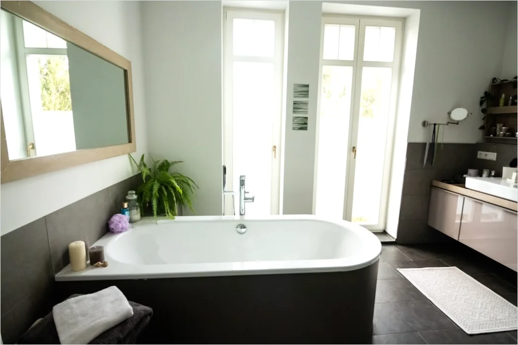 Badezimmer Mit Freistehender Badewanne Spa Look Foto 9bdd