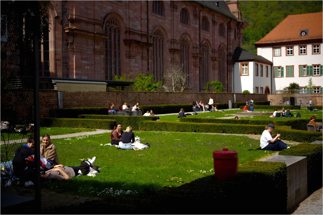 Campus Fruehling Studenten Auf Wiese Lernen Foto C737