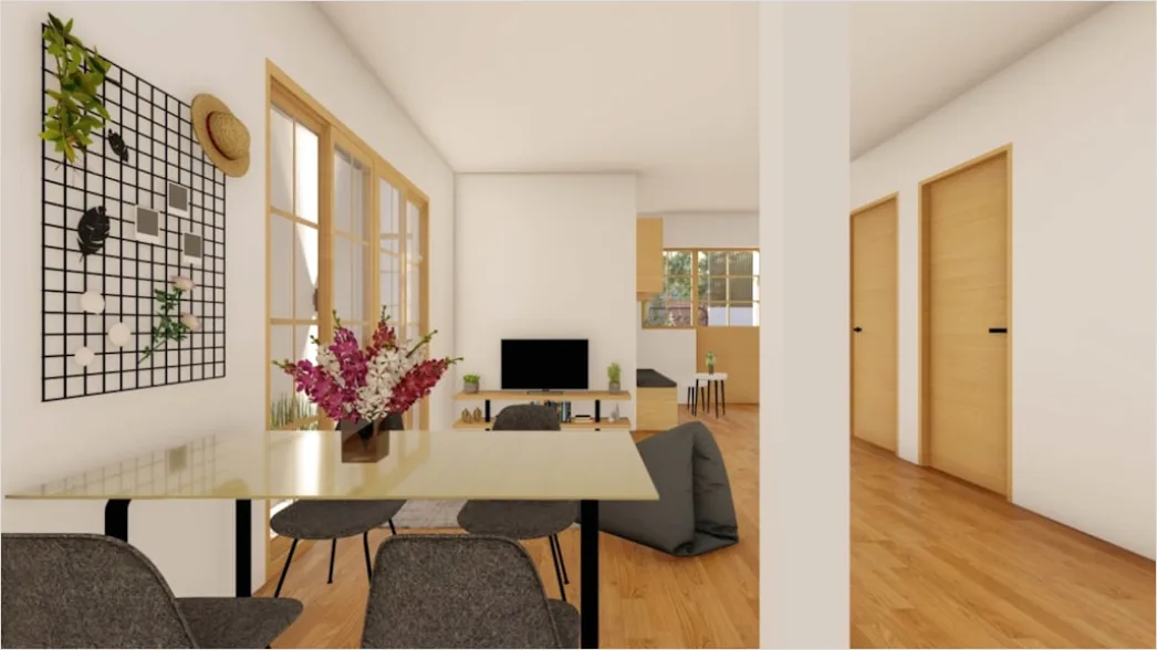 Grundriss 3d Render Wohnung Moebliert Bild 7873