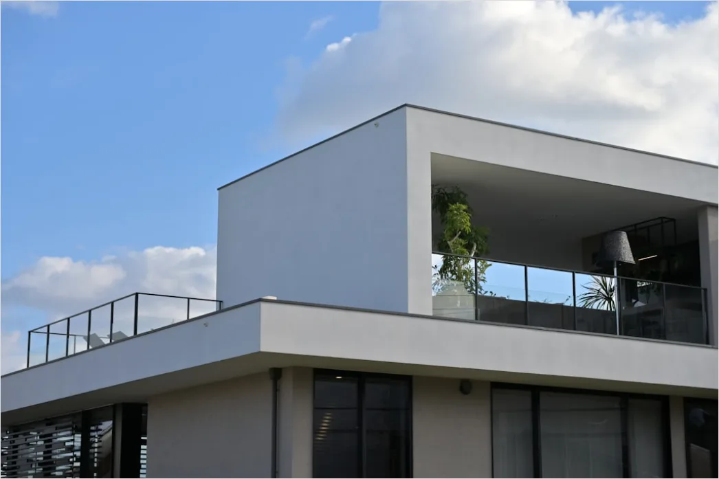 Detail Haus Mit Flachdach Moderne Architektur Foto Number 14