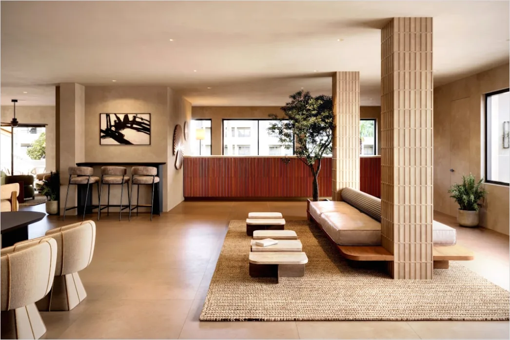 Detail Japandi Interieur Wohnzimmer Holz Beige Foto Number 8