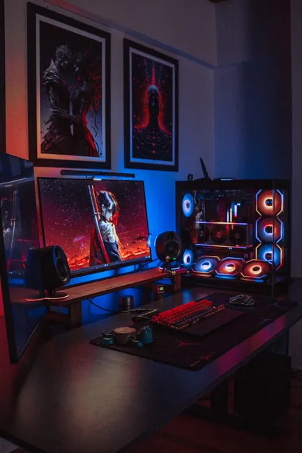 Detail Jugendzimmer Gaming Setup Led Licht Foto Number 9