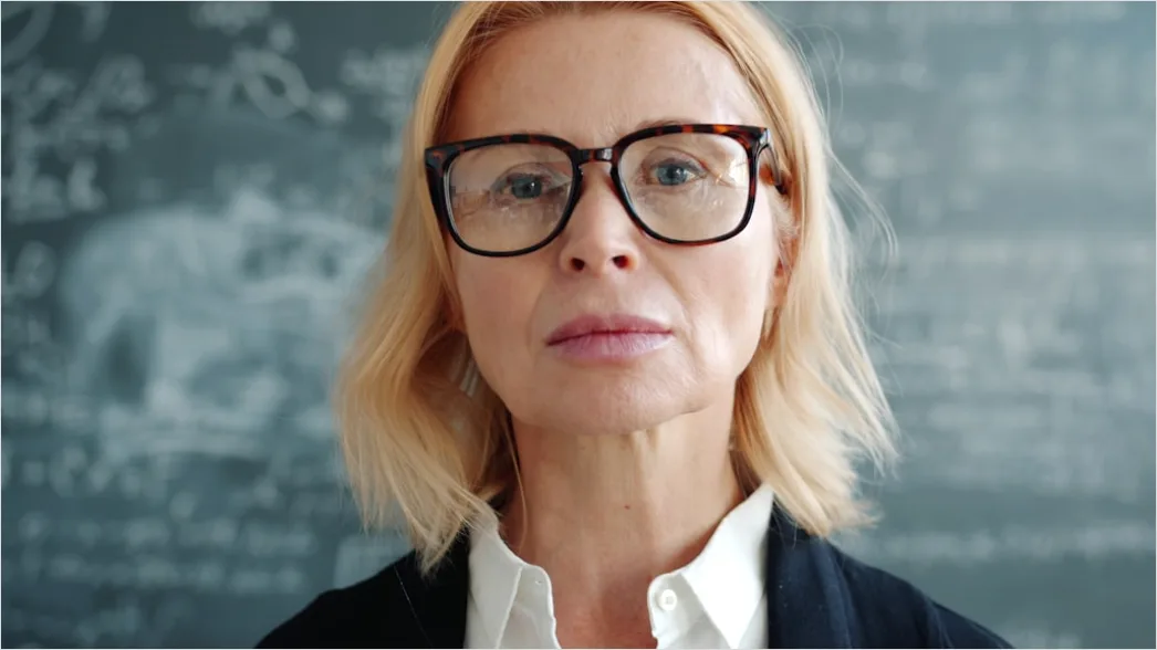 Lehrer Korrigiert Arbeitshefte Am Pult Nahaufnahme Foto 4f5d