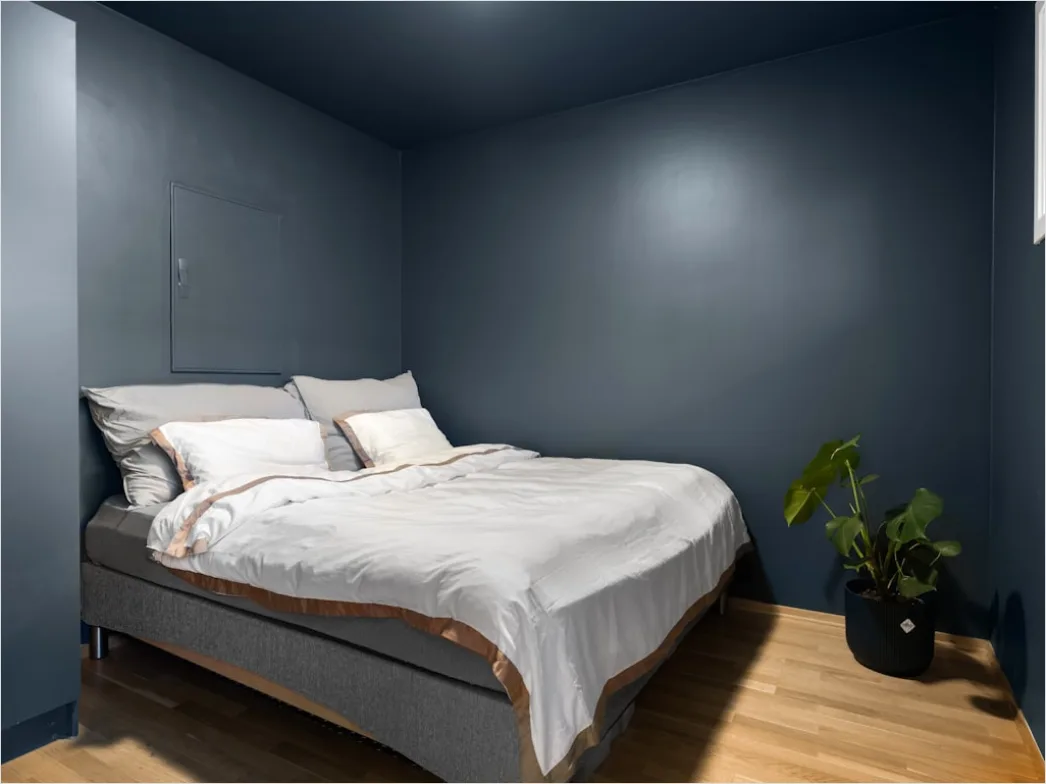Schlafzimmer Farbkonzept Grau Blau Ruhig Foto Efab