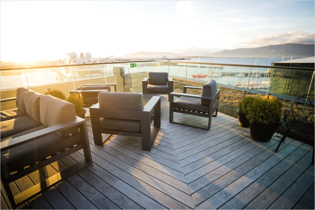 Detail Terrasse Holzdielen Modern Lounge Foto Number 6