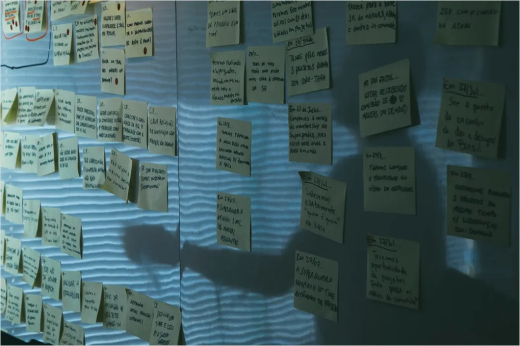 Detail Agiles Training Sticky Notes Am Whiteboard Foto Number 18