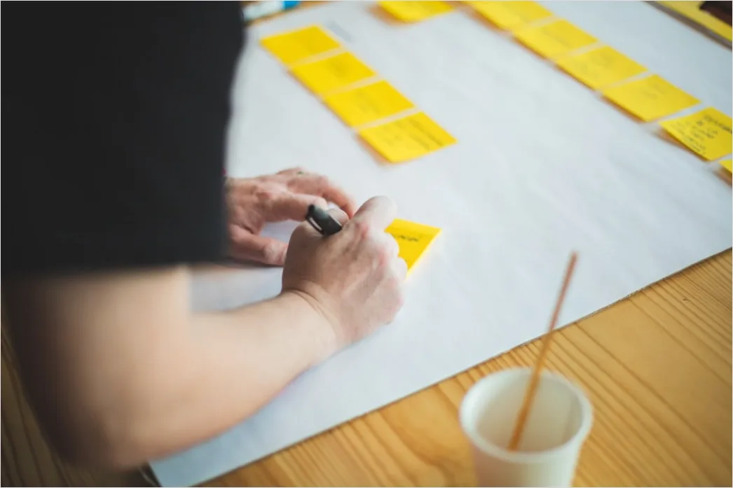 Detail Agiles Training Sticky Notes Am Whiteboard Foto Number 10
