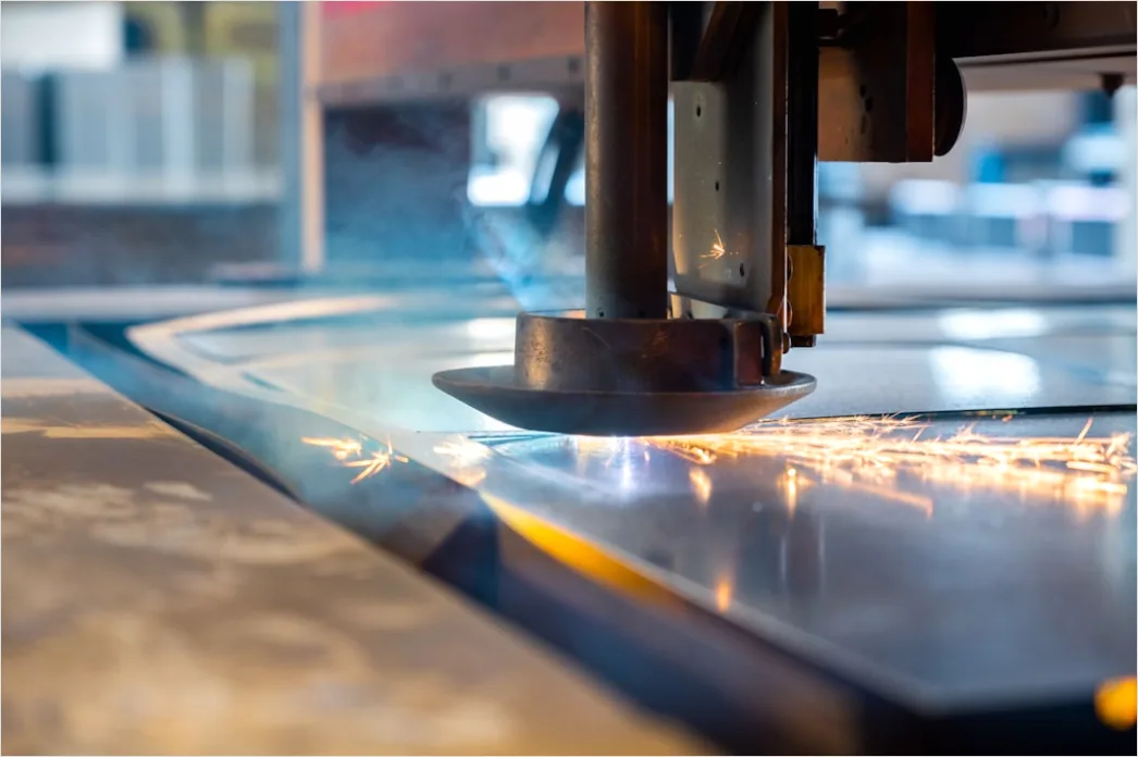 Industrielles Laserschneiden Von Metall Foto 1172