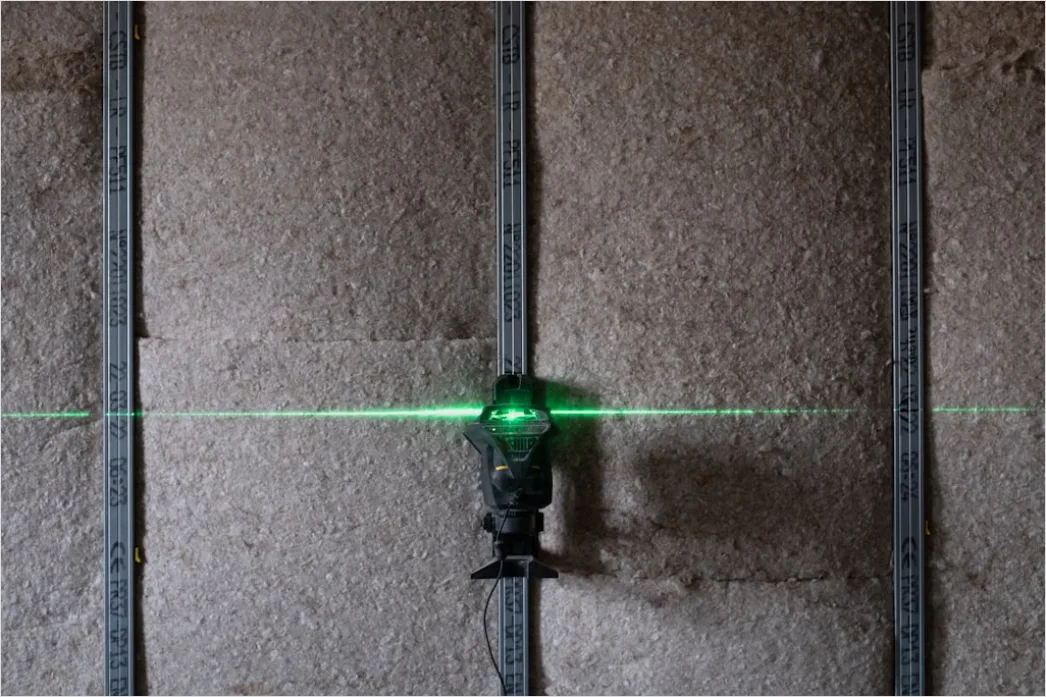 Laser Experiment Im Dunklen Labor Foto