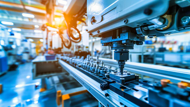 Maschinenbau Technologie Im Fertigungsbetrieb Foto