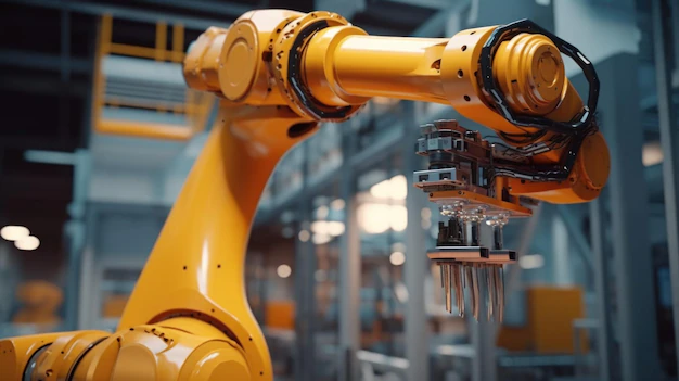 Roboterarm Bei Automatisierter Fertigung Foto