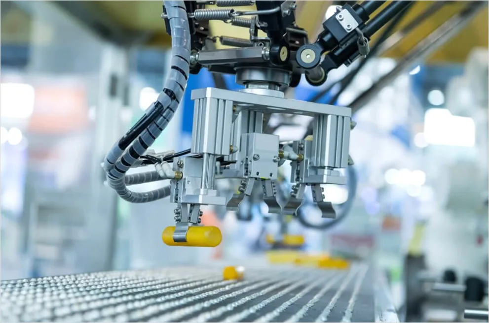 Robotergreifer In Der Fertigungsindustrie Foto
