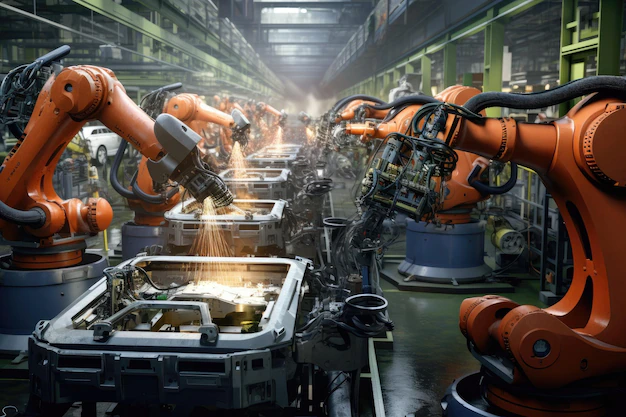 Robotik Technologie Fuer Industrielle Produktion Foto