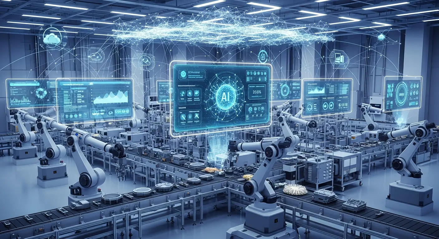 Smart Factory Mit Industrieller Automatisierung Foto