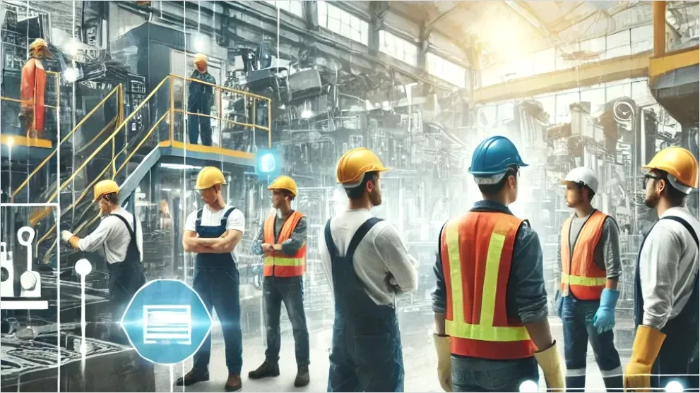 Arbeitssicherheit In Industrieller Produktion Foto