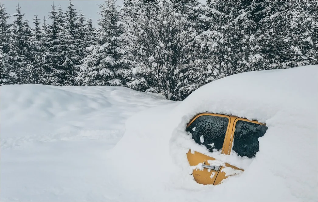 Detail Auto Mit Schneeketten Im Winter Bild Number 13