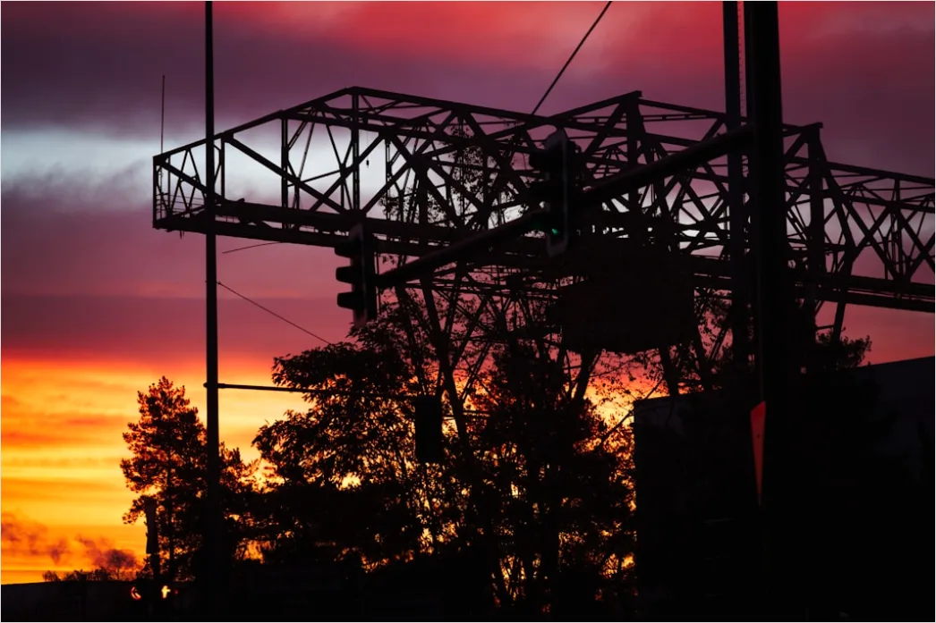Bagger Auf Baustelle Bei Sonnenuntergang Foto C889