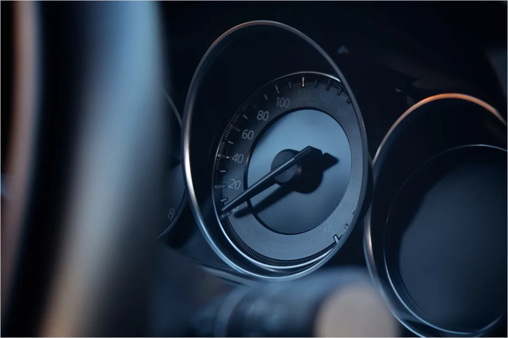 Lenkrad Und Tacho Im Auto Nahaufnahme Bild 08dd