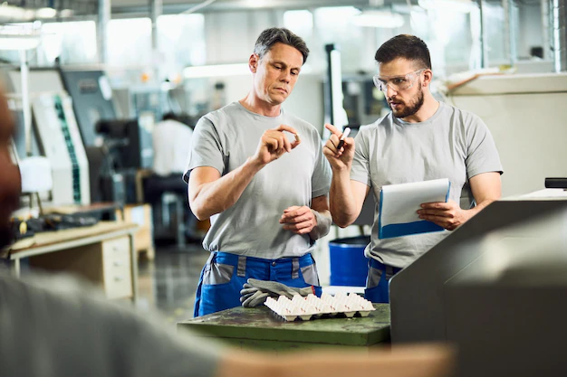 Qualitaetskontrolle In Moderner Fabrik Foto
