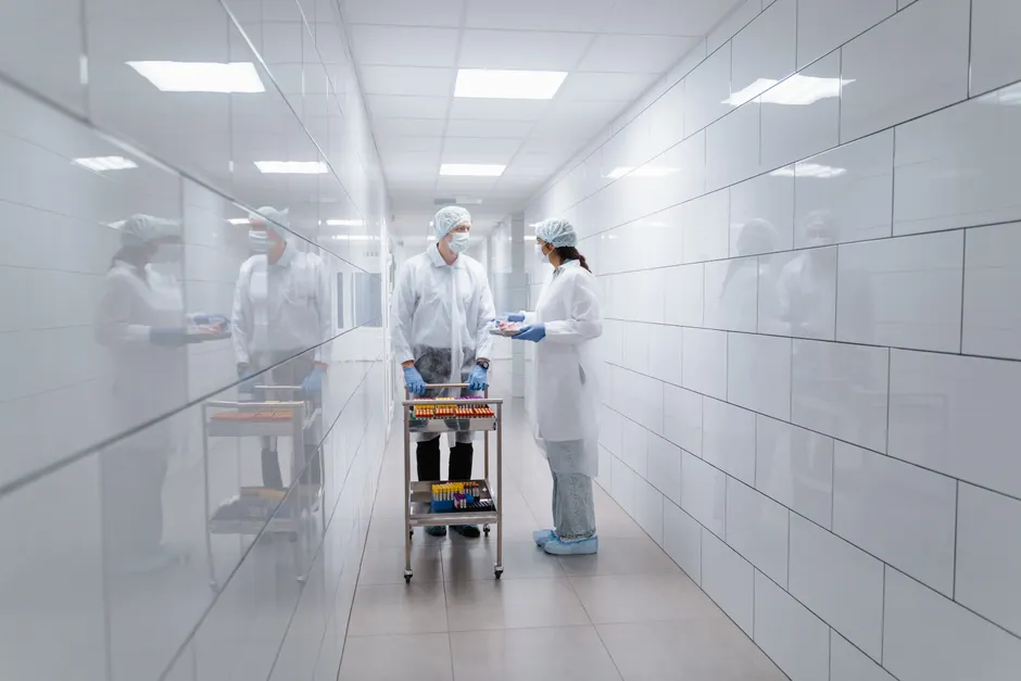 Technologische Produktion Im Reinraum Foto