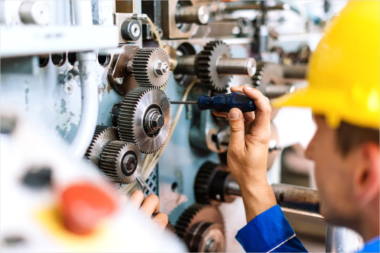 Wartung Einer Produktionsmaschine Foto