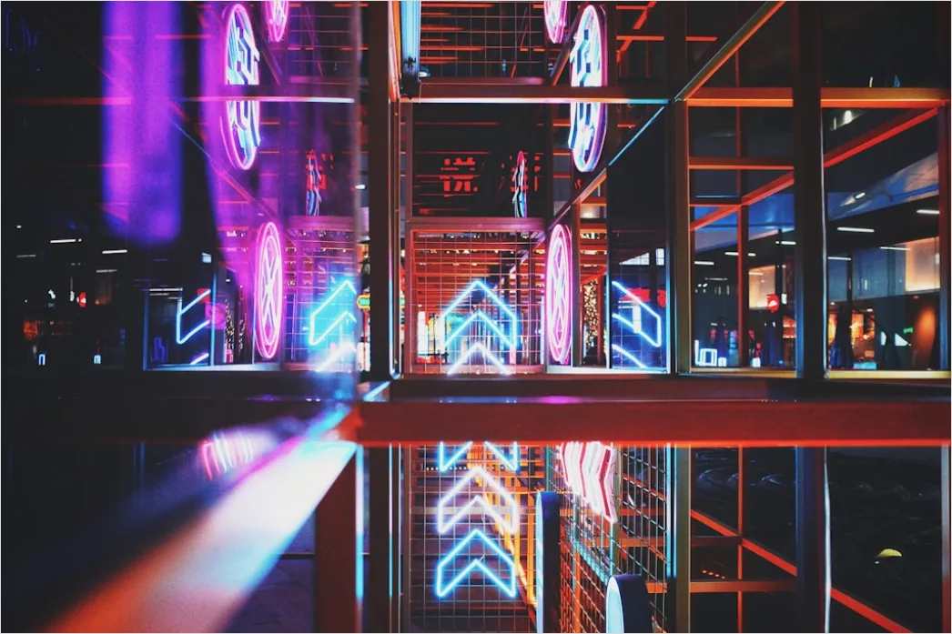 Detail Cyberpunk Hintergrund Mit Bunten Neonlichtern Number 13