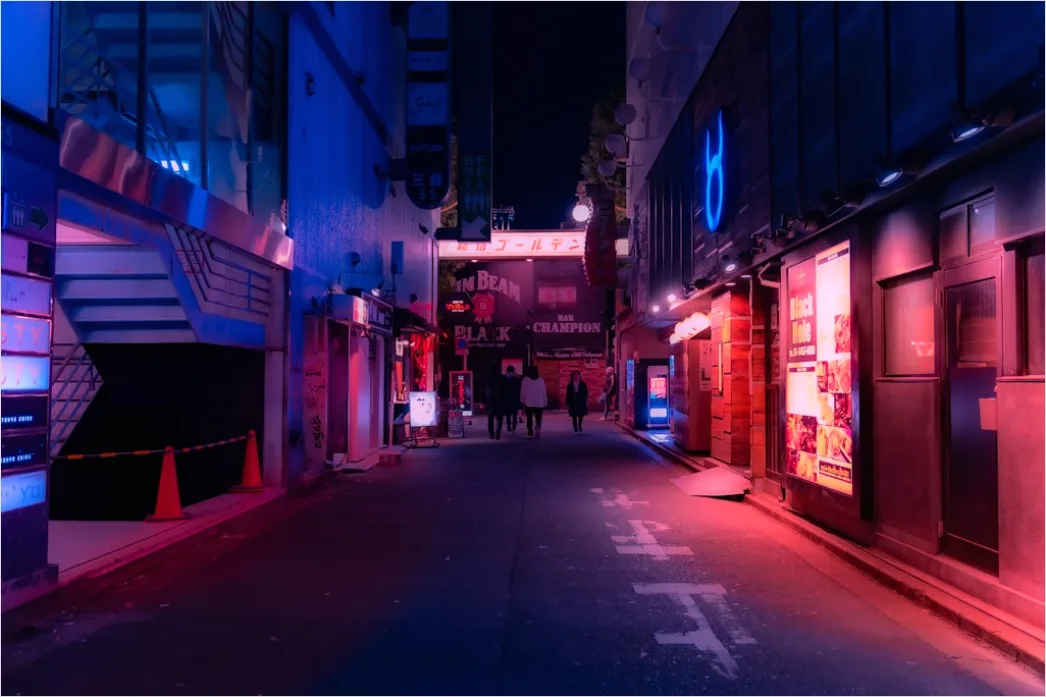 Detail Cyberpunk Hintergrund Mit Bunten Neonlichtern Number 5