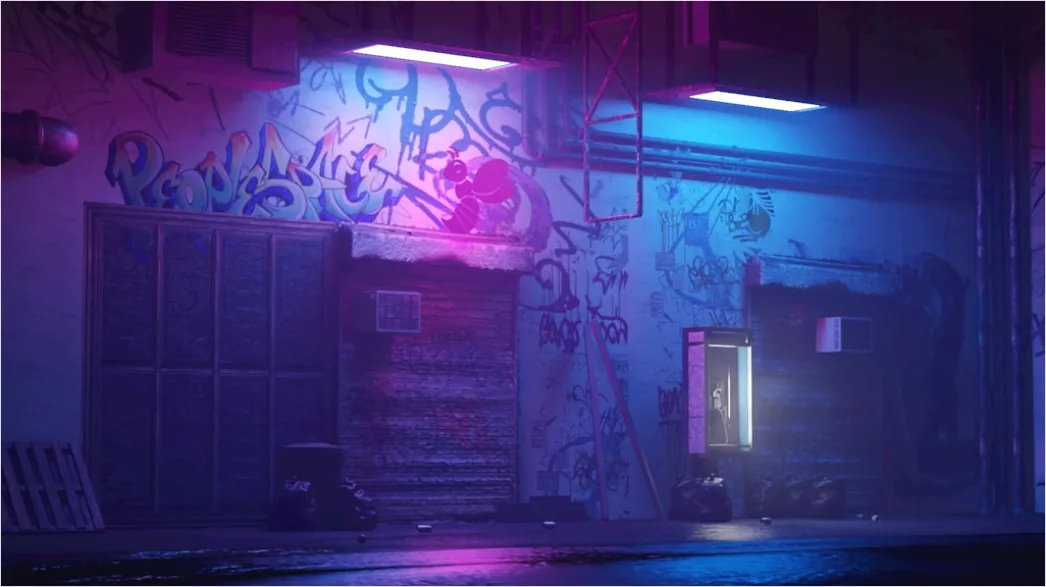 Detail Cyberpunk Hintergrund Mit Bunten Neonlichtern Number 6
